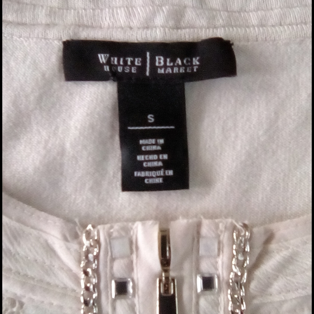 WHBM 3/4 sleeve zip sweater